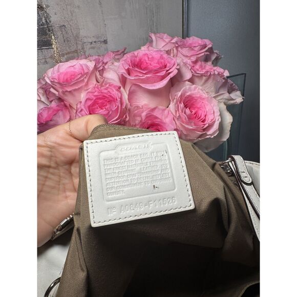 Coach Signature Buckle Brown and White Tote - Picture 3 of 8